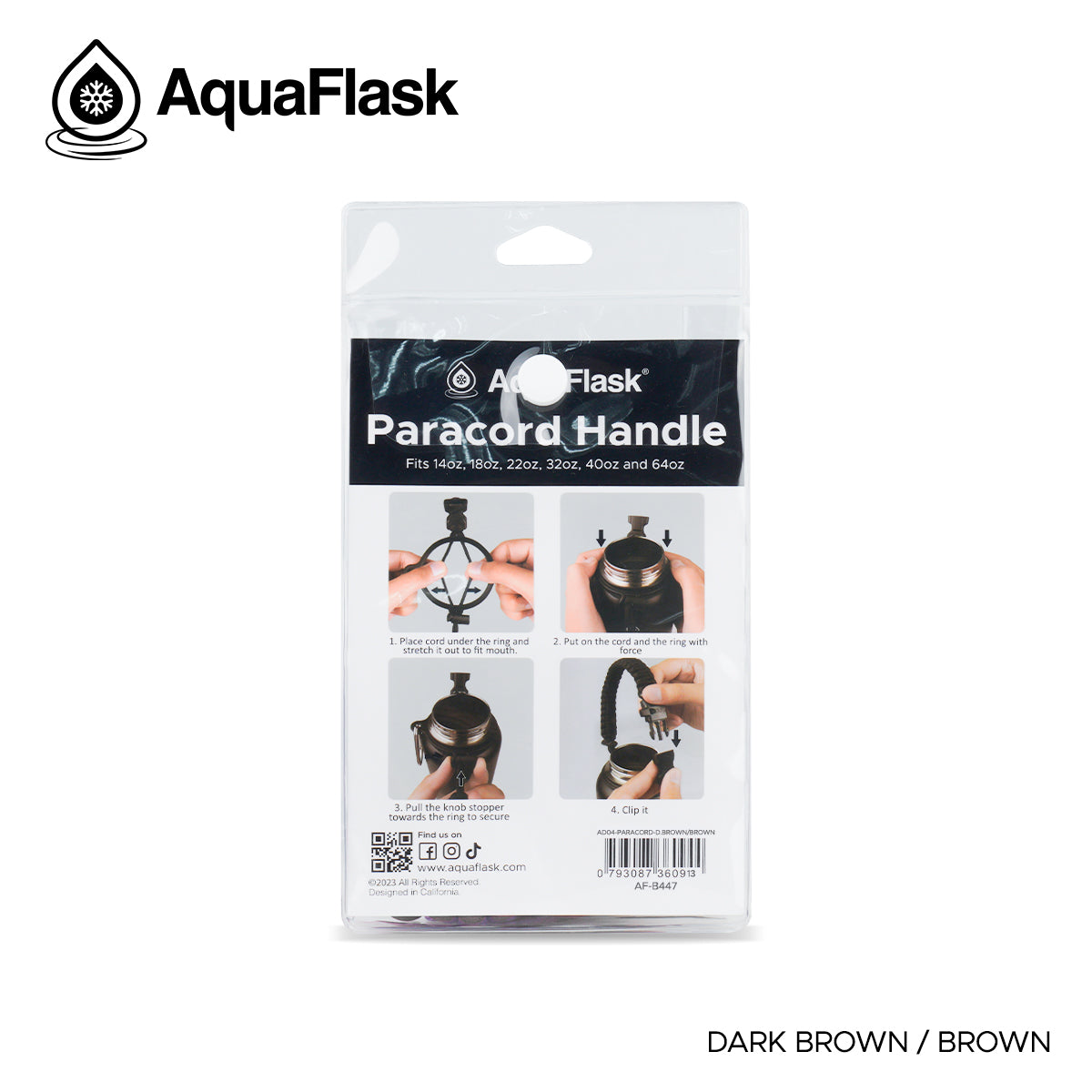 AQUAFLASK CUERDA DE TRANSPORTE - DARK BROWN / BROWN