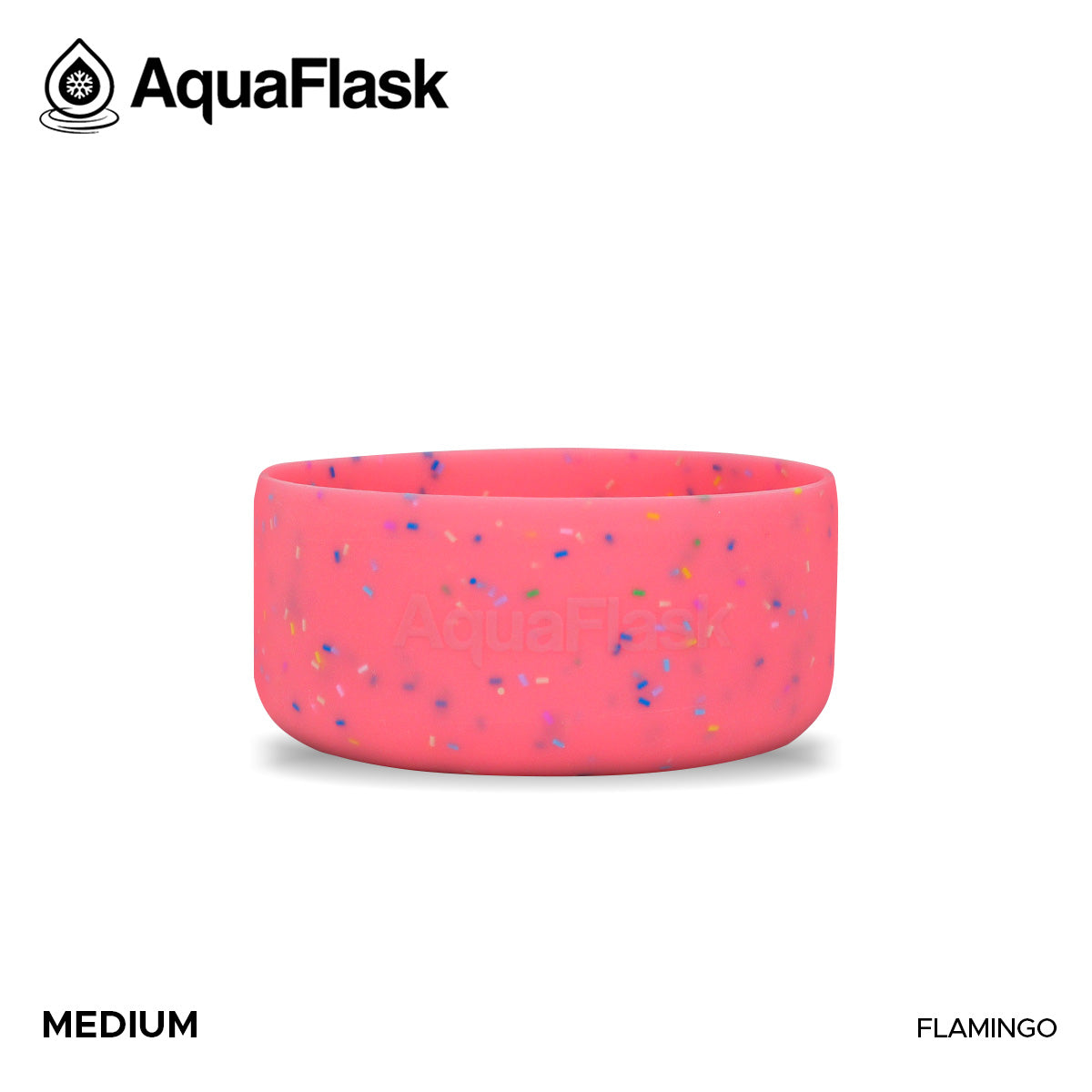 AQUAFLASK BASE PROTECTORA DE SILICONA MEDIANA - SPRINKLES FLAMINGO