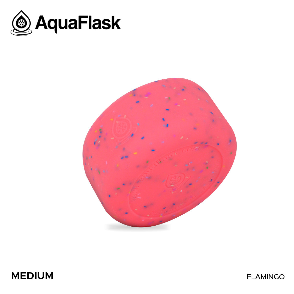 AQUAFLASK BASE PROTECTORA DE SILICONA MEDIANA - SPRINKLES FLAMINGO