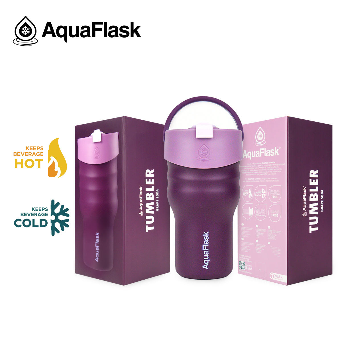 AQUAFLASK 20oz TUMBLER COLLECTION - GRAPE SODA