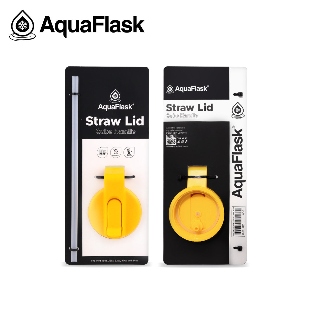 AQUAFLASK STRAW LID CUBE HANDLE - LEMON SLUSH