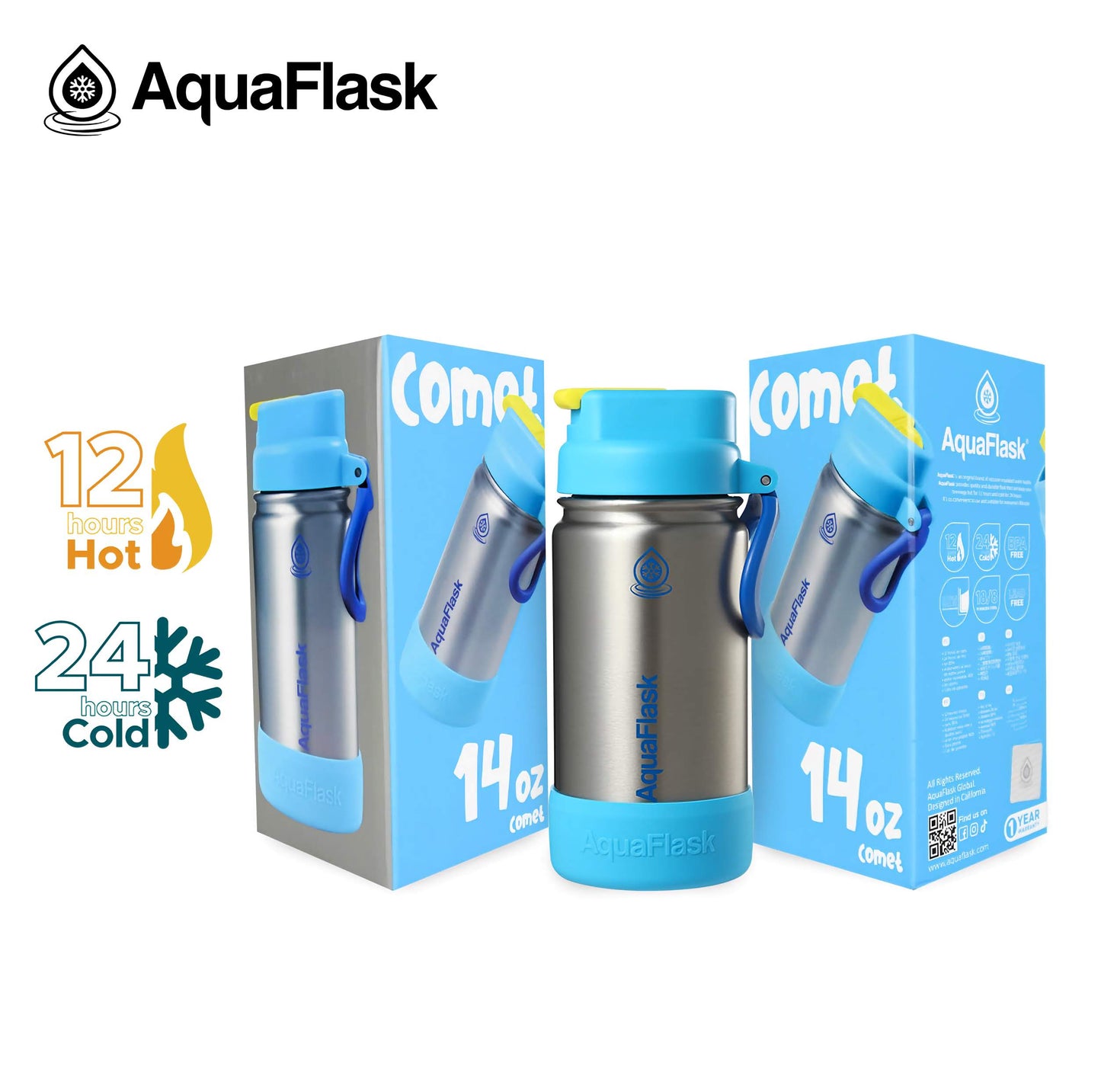 AQUAFLASK 14oz KIDS FLIP SIP - COMET
