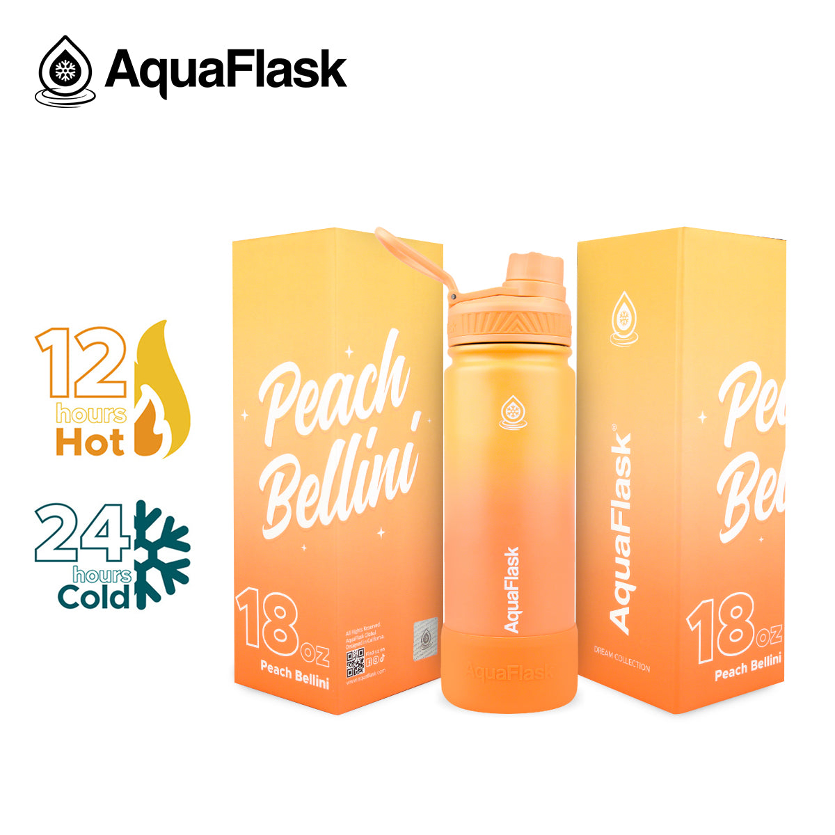 AQUAFLASK 18oz DREAM COLLECTION IV - PEACH BELLINI